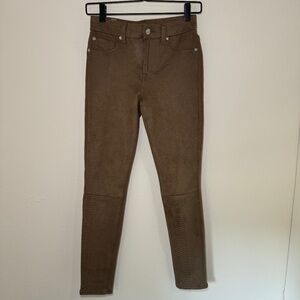 7 for all Mankind Pants Women's Size 26 Brown Snakeskin Faux Leather Suede